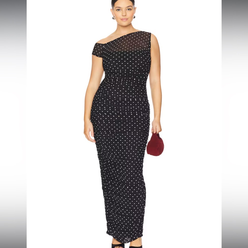 AFRM Blue and White Polka Dot Dress